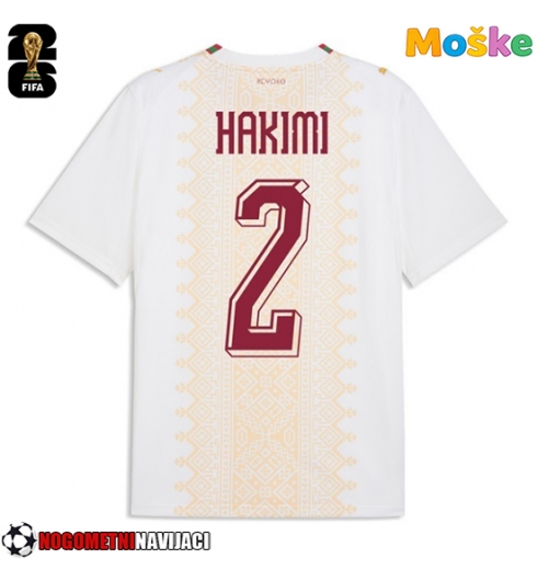 Moške Nogometnih dresov Maroko Achraf Hakimi #2 Gostujoči SP 2026 Kratki rokavi Moške Nogometnih dresov Maroko Achraf Hakimi #2 Gostujoči SP 2026 Kratki rokavi